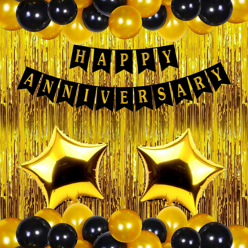 CELEBRATION STUDIO Happy Anniversary Decoration Kit For Home -34(Set of 54)