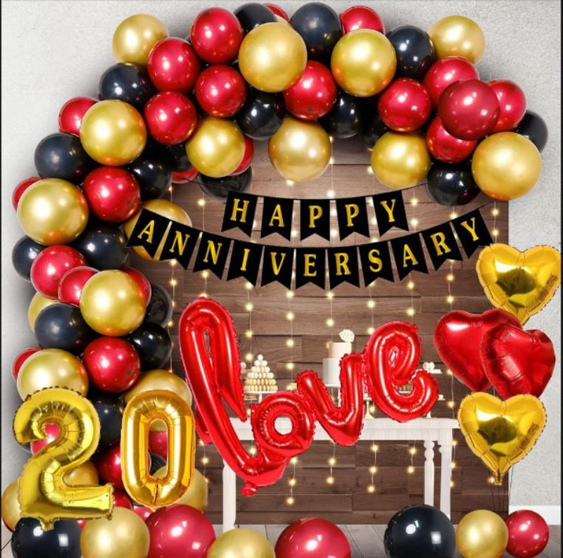 groovy dudz 20th Happy Anniversary Decoration Kit - 72Pcs(Set of 74)