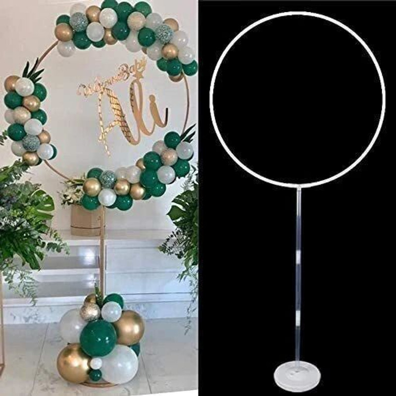 PopTheParty Solid Balloon Ring Stand / Balloon Decoration Ring Stand, Round Balloon Arch Balloon Bouquet(White, Pack of 1)