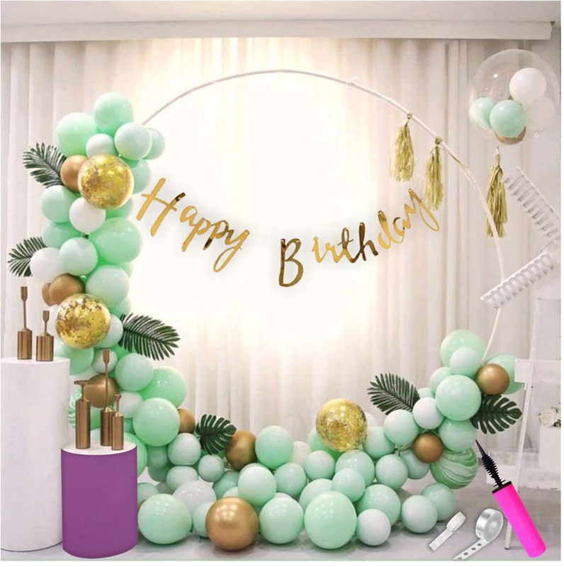PARTY MIDLINKERZ Birthday Decoration Combo, Birthday Banner, Arch Strip, Glue Dot, Balloon Pump(Set of 60)