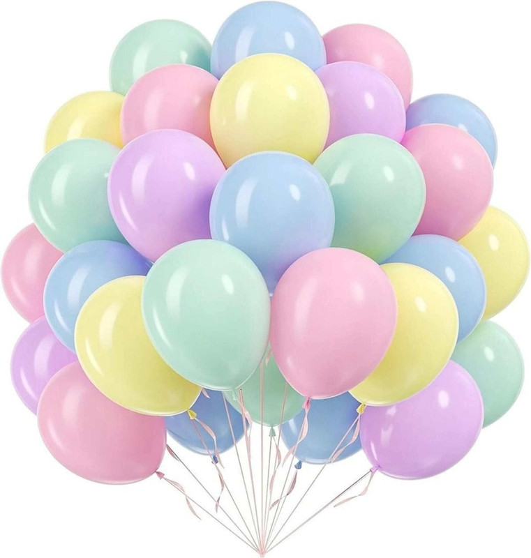 PopTheParty Solid 100pcs 9" Multicoloured Latex Balloon Balloon(Multicolor, Pack of 100)