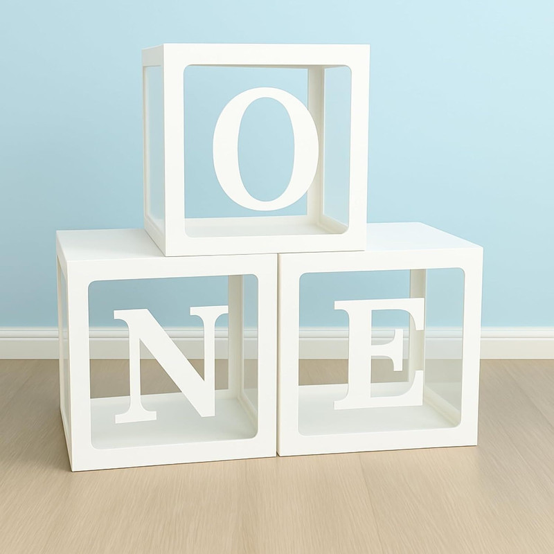 PopTheParty Solid One Box for New Born Baby Shower Decoration Letter Balloon(White, Pack of 6)