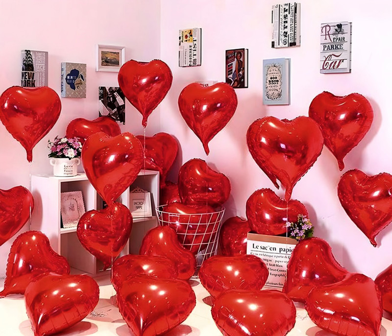 ZAMBOOREE Solid VALENTINE-7 (20 RED DIL + 2 R) Balloon(Red, Pack of 20)
