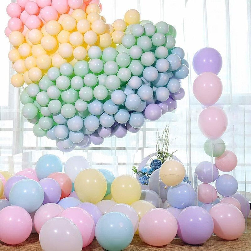 PartyballoonsHK Solid Pastel Latex Balloons 10 Inches Macaron Candy Colored Balloon(Purple, Pink, Pack of 50)