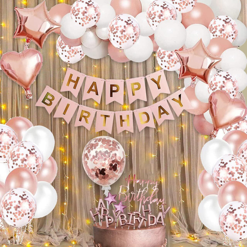 DAY DECOR Solid Birthday Decoration Items For Girls, Boys, Kids Pcs-53 Balloons Decorations Balloon(Multicolor, Pack of 53)