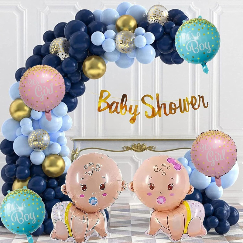 groovy dudz Baby Shower Decoration Backdrop Banner Balloons Set Of 104 Pcs(Set of 104)