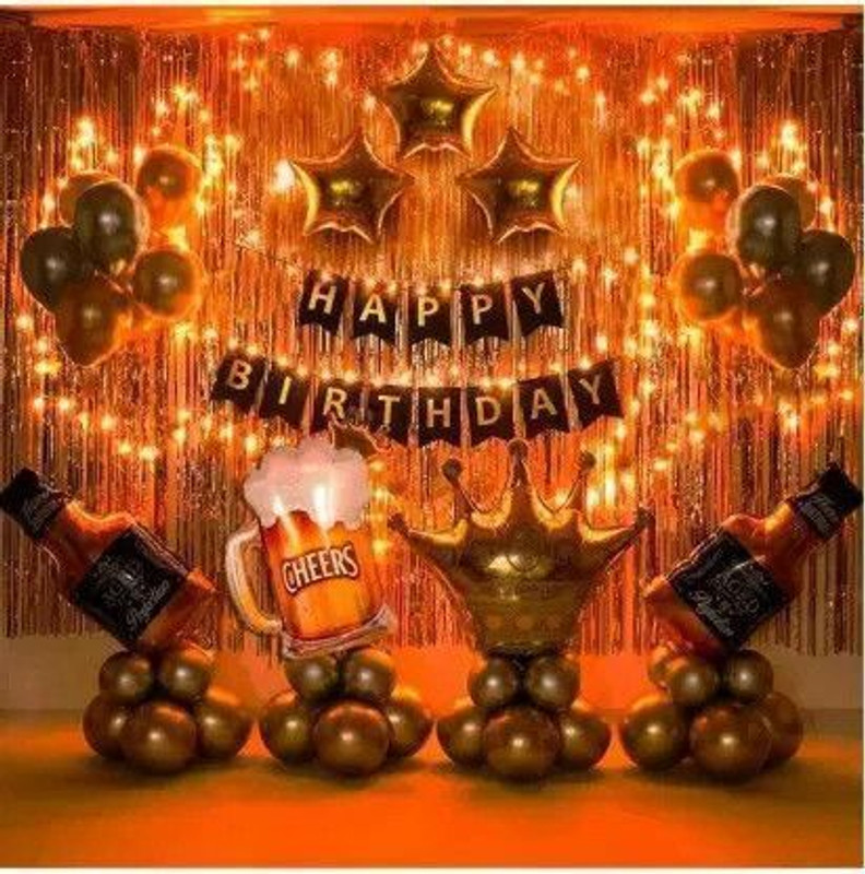 PARTY MIDLINKERZ Printed Happy Birthday Decoration kit Combo - 613Pcs for Birthday Decor(Set of 63)