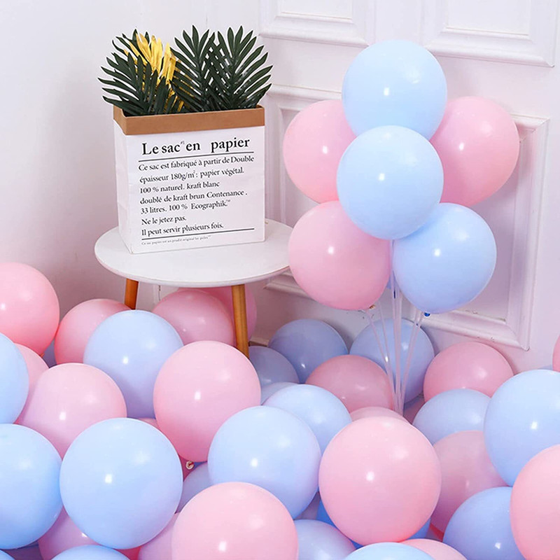 Nagina Collection Solid Happy Birthday Blue & Pink Pastel Balloons Kit For Birthday - 50Pcs Balloon(Blue, Pink, Pack of 50)