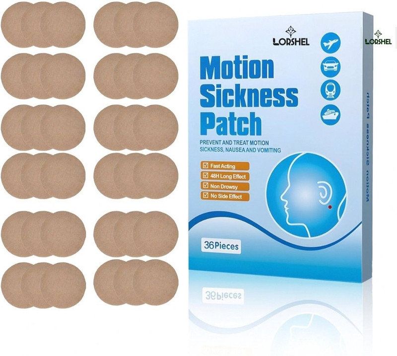 LORSHEL Motion Sickness Patch | Travel Sickness Patch | Advanced Anti Nausea Sticker Bandage Protector(Adult Neck)