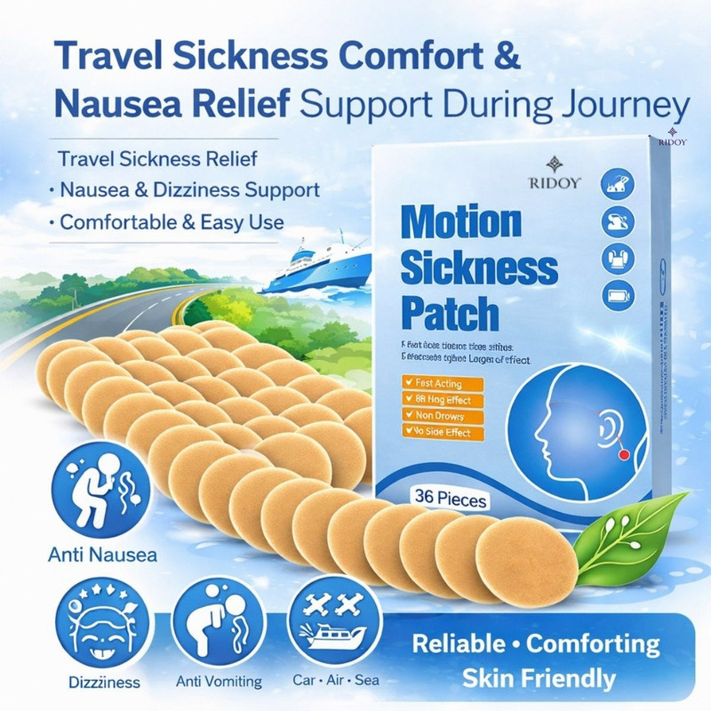 RIDOY Motion Sickness Patch | Advanced Vomiting Relief Patch Support Line - Promotes Bandage Protector(Adult Neck)