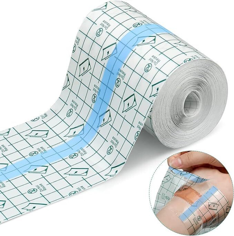 JIVRIX Transparent Stretch Adhesive Waterproof ,Clear Bandage Dressing Tape(7CM*10M)) Bandage Protector(Adult & Kids Hand, Long Leg, Neck)