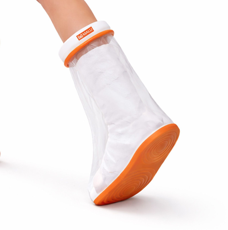 Malu Healthcare Waterproof Foot Cast Cover for Shower Reusable Anti-Slip Cast Protection Bandage Protector(Adult Foot)