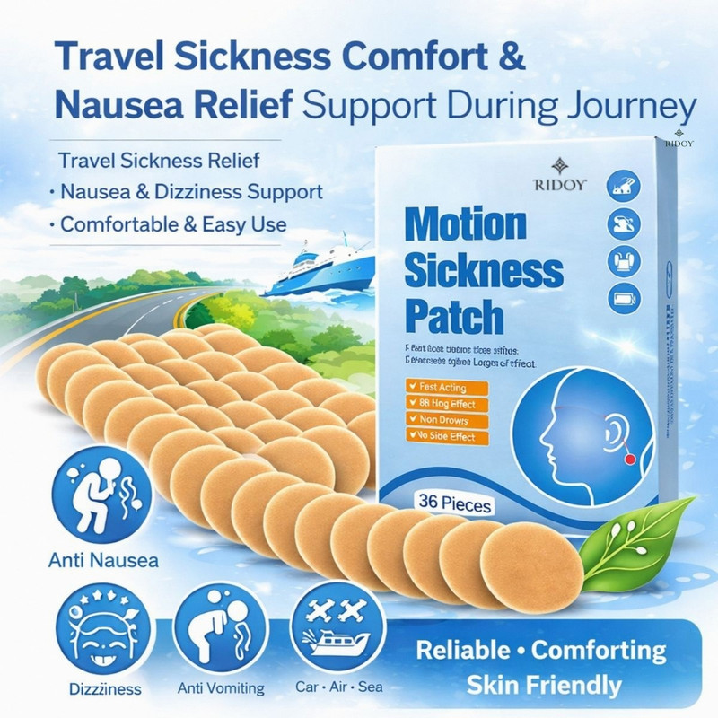 RIDOY Anti Nausea Sticker | Ultra Comfort Nausea Control Patch Application Edition - Bandage Protector(Adult Neck)
