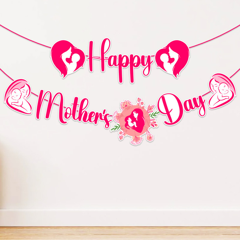 ZYOZI Happy Mother's Day Decorations Banner - Banners For Background Decorations Banner(6.5 ft, Pack of 1)