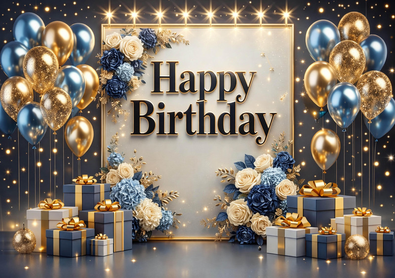 ETYMOCA Happy Birthday Design Printed Fabric, 5Feet Height & 7Feet width Banner(7 ft, Pack of 1)