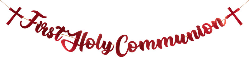 The Decor Queen First Holy Communion Banner | Elegant Religious Party Decoration Banner(8 ft, Pack of 1)