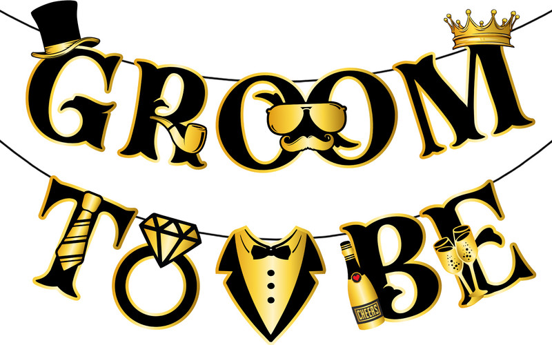 ZYOZI Groom to Be Banner for Bridal Shower Decorations Garland Engagement Bachelorette Banner(5 ft, Pack of 1)