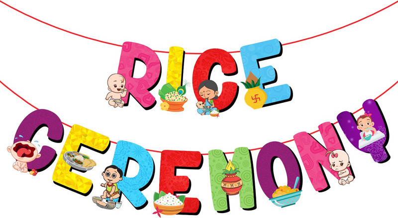 ZYOZI 1 Set Rice Ceremony Banner ,Baby Photoshoot Banner for Rice Ceremony Banner(5 ft, Pack of 1)