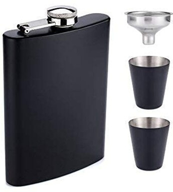 zvonko Stainless Steel Hip Flash 8 Oz with 2 Shot Glass Wine Whiskey Alcoholic Holder Hip Flask(23 ml)