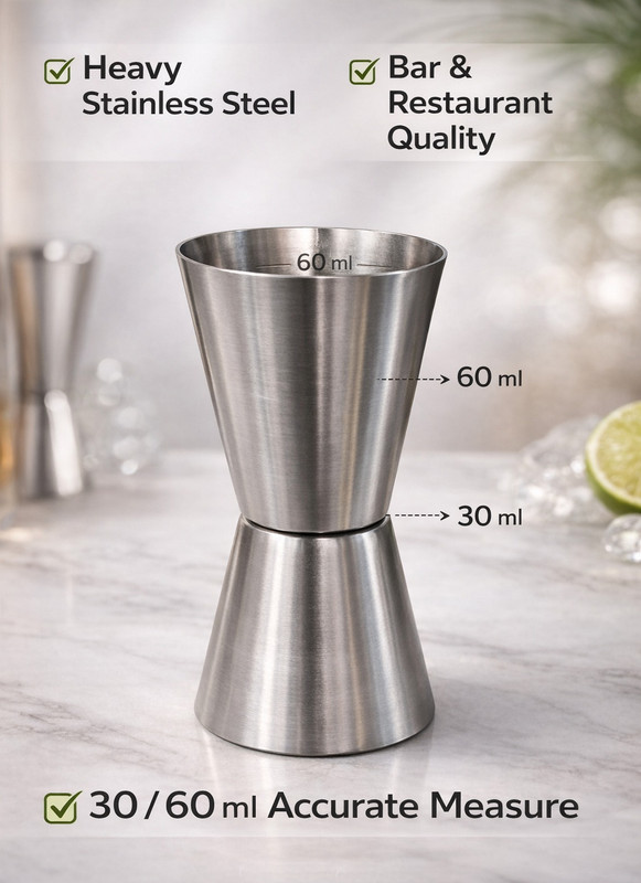 PM LEKHA FOCUS ON QUALITY LEKHA PEG MEASURE OF 30/60ML 1 PCS 1 - Piece Bar Set(Stainless Steel)