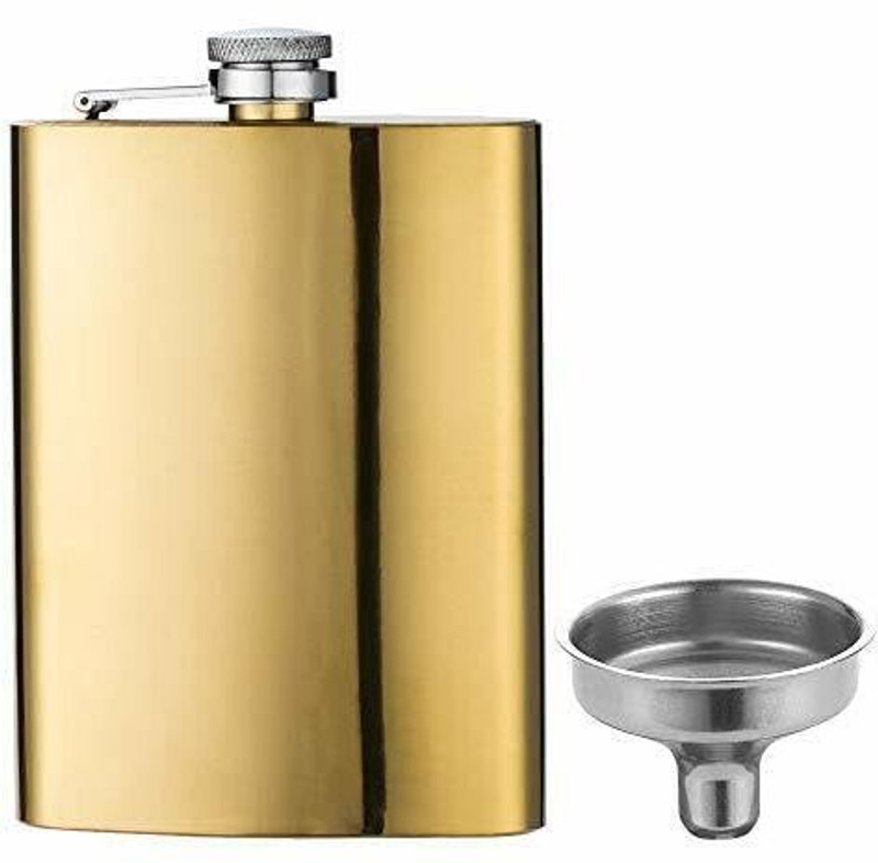 SVSONLINE HIP FLASK GOLDAN STAINLESSS STEEL Hip Flask(250 ml)