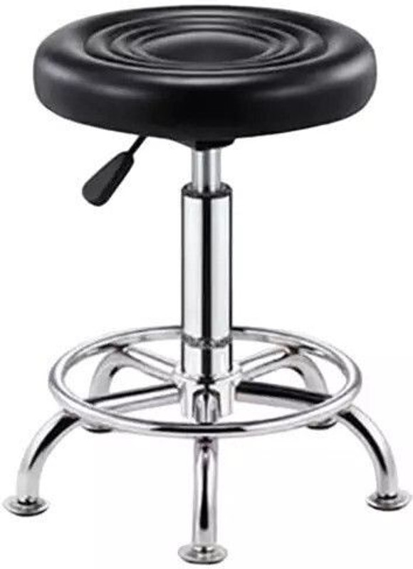 CRAFTSPEN Modern Round Adjustable 14 to 18 inch Height Doctor/ Clinic Cafeteria stool 1pc Metal Bar Stool(Finish Color - Black, DIY(Do-It-Yourself))