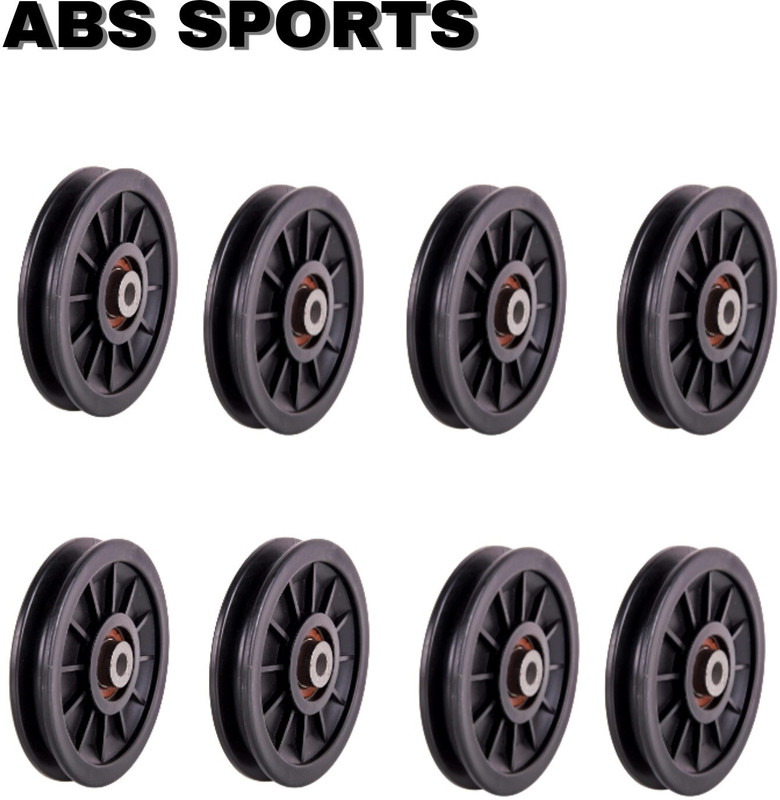 ABSSports 8pcs Gym Pulley Wheel For Replacement Gym Machine Accessories Weight Lifting Bar(Black)