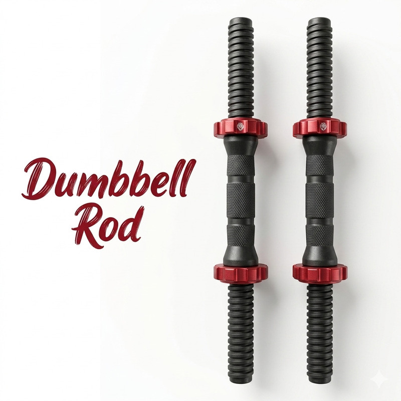 lakha Dumbbell Rod With Plastic Nuts (Black, Red) Weight Lifting Bar(Black, Red)