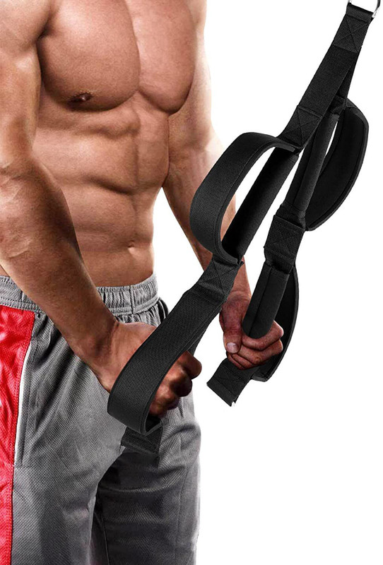 keycraze Tricep Rope - Resistance Band and Cable Attachment - Two Lengths in One Triceps Bar