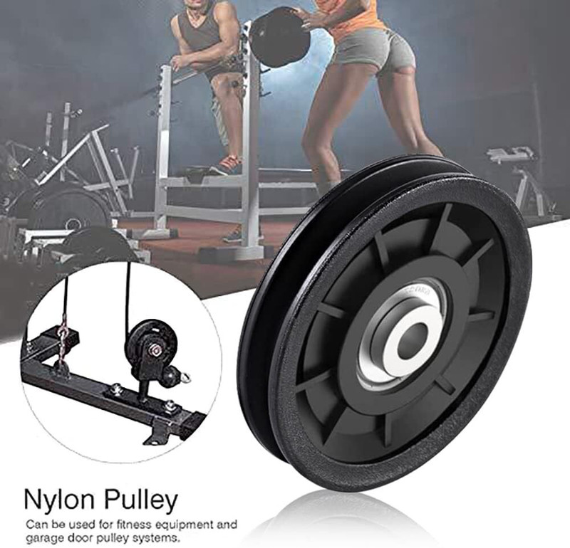 gymfreak 4 inch Nylon Bearing Pulley Wheel Replacement for Gym Equipment Part Machine Multi-training Bar