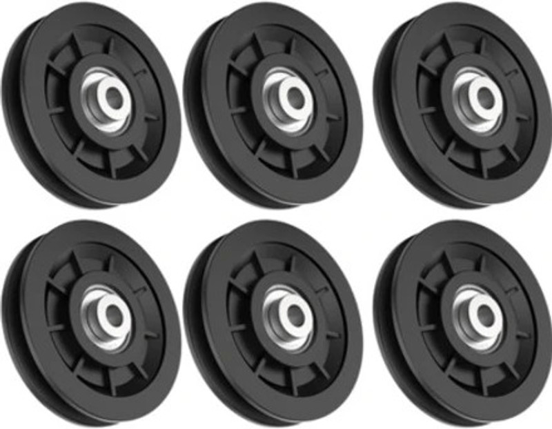 ABSSports 6 pcs Bearing Pulley Wheel Replace For Gym Equipment Part. Weight Lifting Bar(Black)