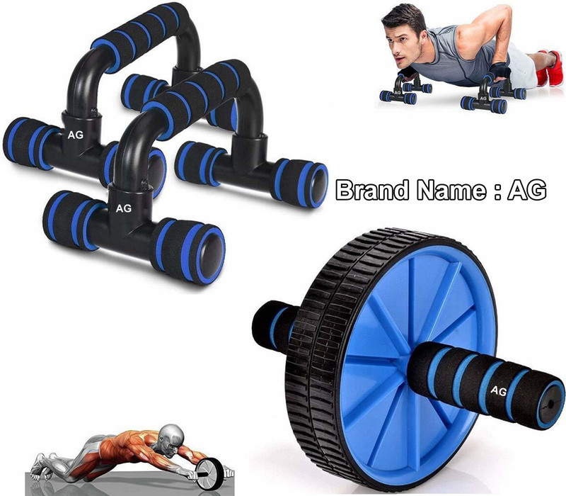A G Enterprises AG Ab Roller Wheel & Push-Up Bar Set for Core and Upper Body Strength Push-up Bar(Multicolor)