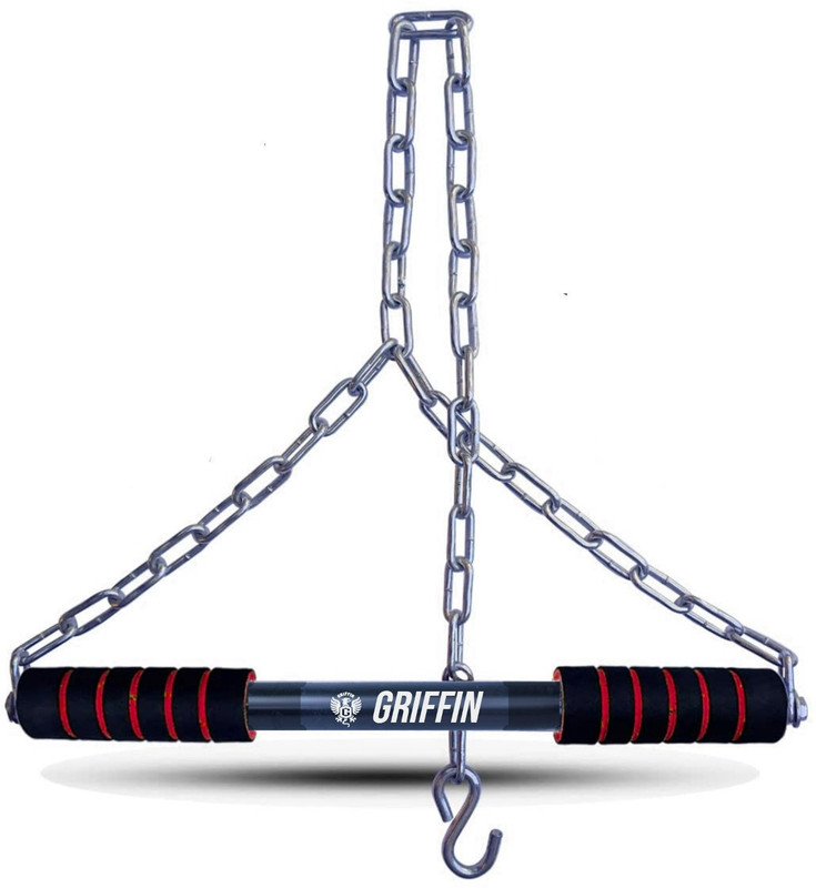GRIFFIN 5 FT Strength Training Gym Workout Hanging Rod Bar With Chain, 5 Ft Pull-up Bar