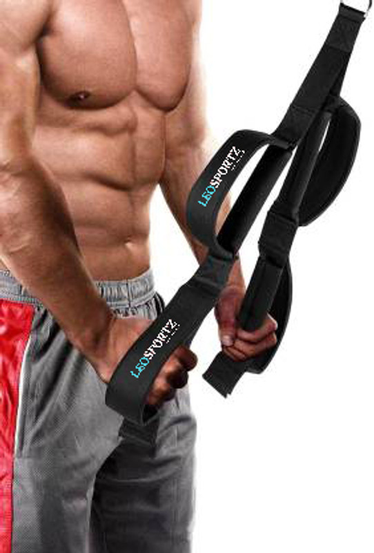Leosportz Tricep Rope - New Attachment - Two Lengths in One Triceps Bar(Black)