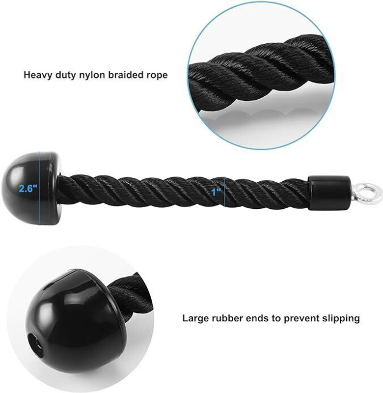 ABSSports Single Grip Tricep Bicep Exercise Attachment for Cable Machines Gym Workout. Triceps Bar