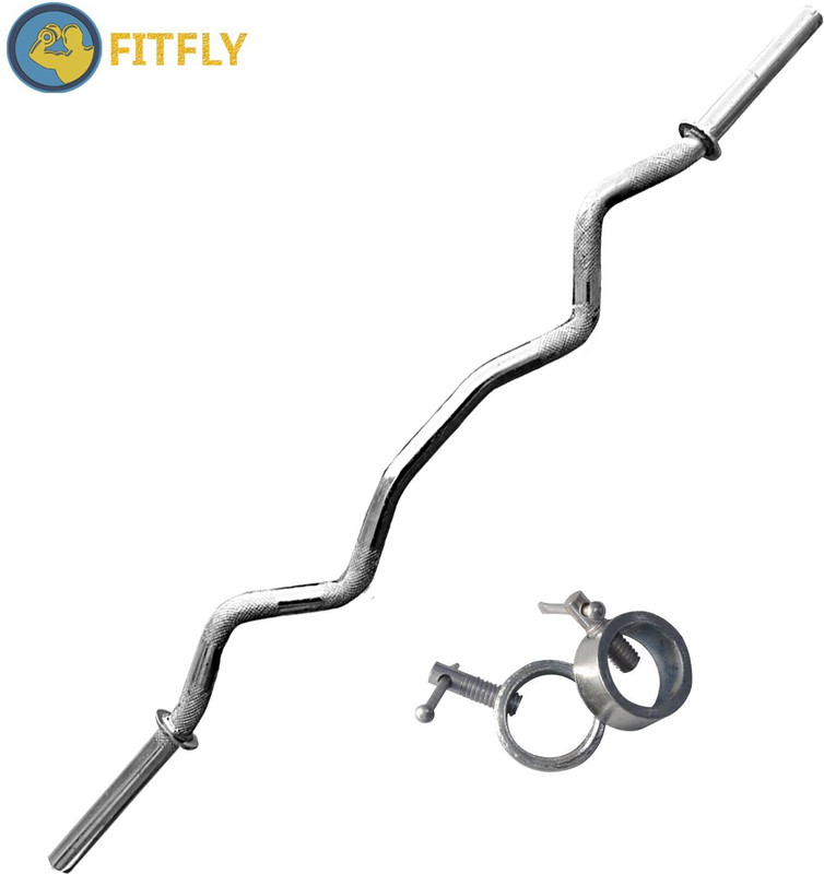Fit Fly 3ft Curl Rod Weight Lifting Bar(Grey)