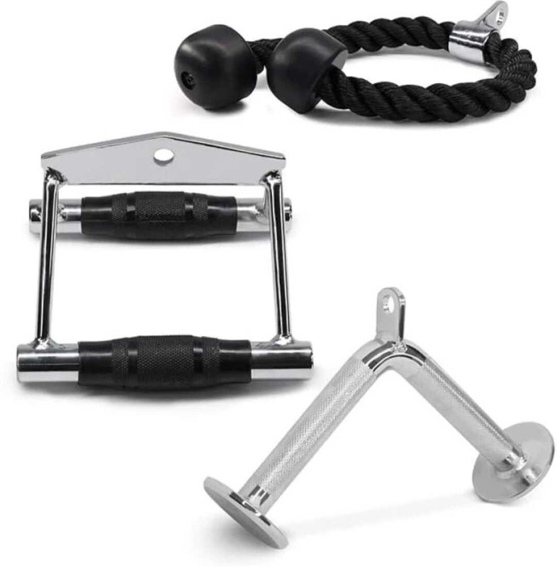 RRSPORTS Latest Trio Set Gh Combo With Rowing , Tri & V Shaped Multi-training Bar(Black, Silver)