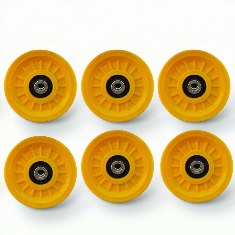 ABSSports 6 Pcs Pulley Wheel Pure Natural Material Replace For Gym Machine Part. Multi-training Bar(Yellow)