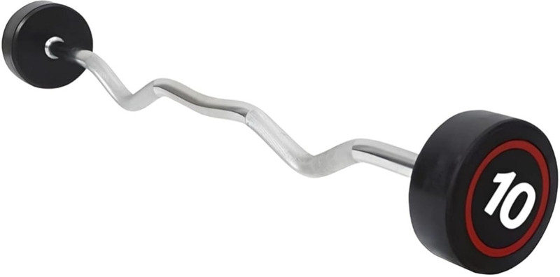 AtNSports Fixed weight barbell olympic rod 10 kg Multi-training Bar(Black, Silver)