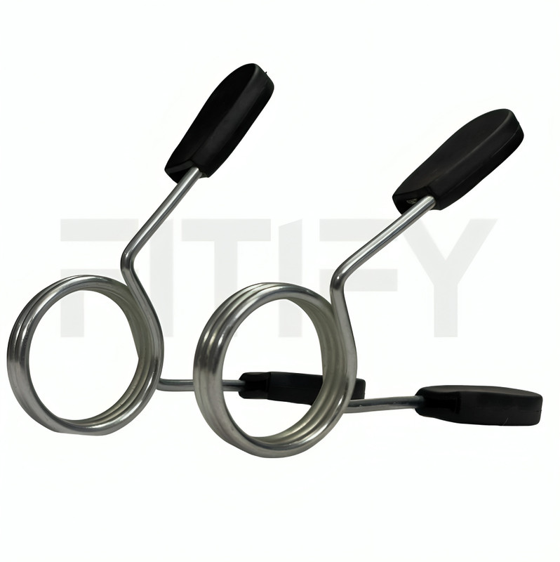 FITIFY Gym Rod Spring lock 50mm | Olympic barbell collar clips ( 1 Pair) Multi-training Bar