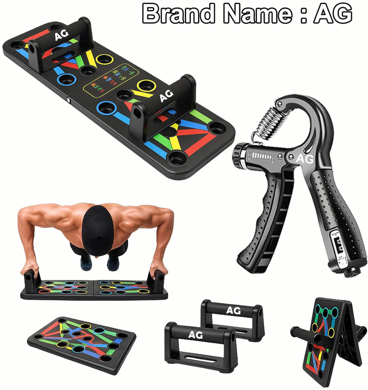 A G Enterprises AG Foldable Push-Up Board & Counter Hand Grip Combo for Strength Training Push-up Bar(Multicolor)