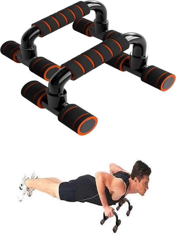 LIVOX Push Up Bar Stand For Gym & Home Exercise, Dips Useful In Chest & Arm Workout. Push-up Bar(Orange)