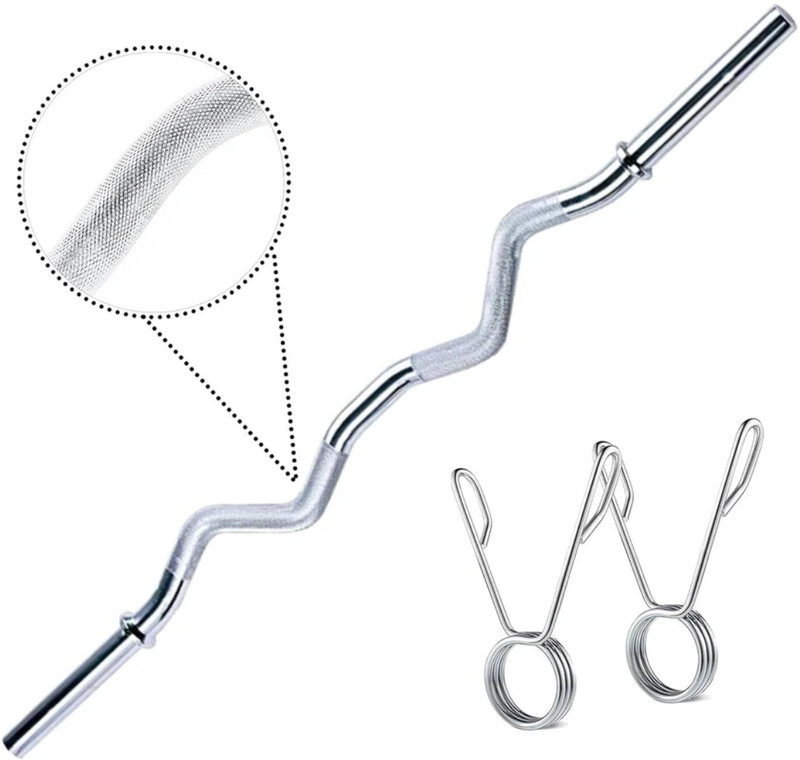 Jully 3 ft Curve rod 19mm with 2pc lock high quilty steel Push-up Bar(Silver)