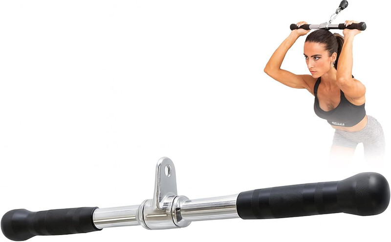 ABSSports Curl Bar Zig Zag Handle / Triceps Straight Bar / Triceps V Shaped Bar COMBO Set. Multi-training Bar(Silver, Black)