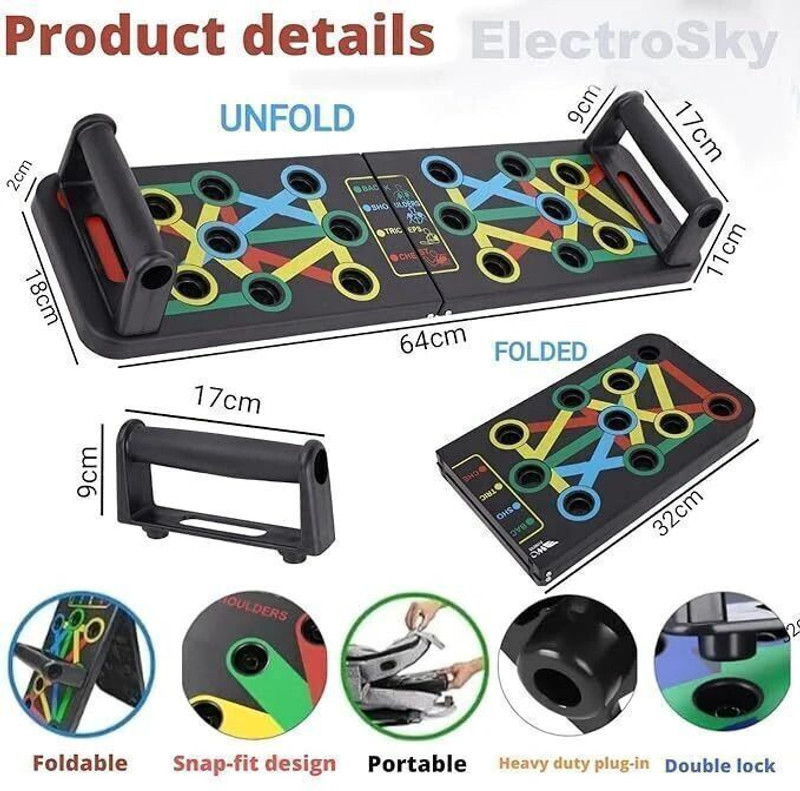 FitHead 15 in 1 Pushup Board for Strength Training, Fitness Equipment for Men & Women Push-up Bar(Multicolor)