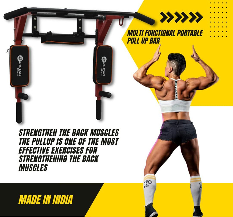 HASHTAG FITNESS Wall Mounted Multi-Grip Dip Station for Indoor Home Gym Fitness equipments Pull-up Bar
