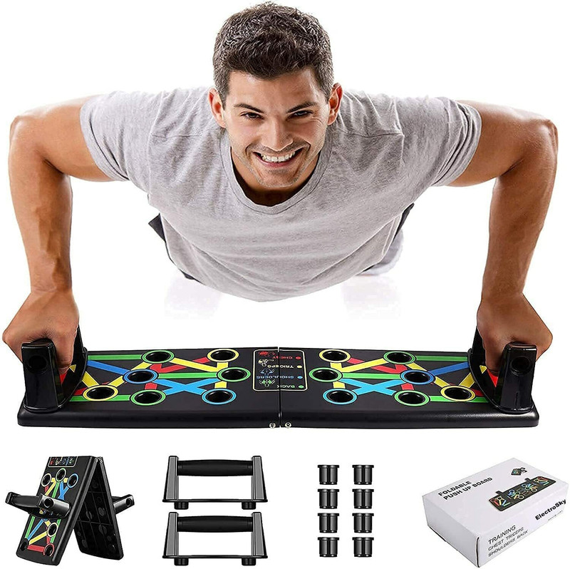 SIXTEEN 15-in-1 Foldable Push Up Board: Multifunctional Home Exercise Equipment Push-up Bar