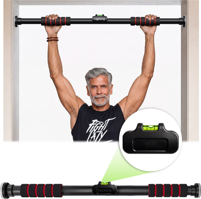 Lifelong Adjustable Pull-Up Bar For Kids & Adult With Leveler|Load-100KG| Gym Accessories Pull-up Bar(Multicolor)