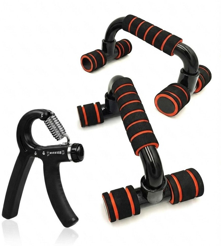 ADONYX Pro-Grip Fitness Bundle: Ergonomic Push-Up Stands and Adjustable Strengthener Push-up Bar