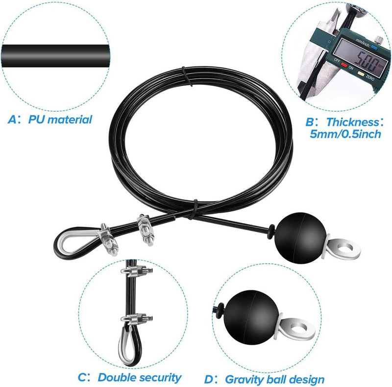 Dinetic Adjustable Cable Pulley Attachments, Steel GYM Wire, Weight Lift Pulley System Weight Lifting Bar